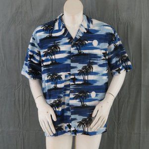 Honu Hawaiian Shirt - Surfer at Moon Rise Graphic - Men's Extra-Large